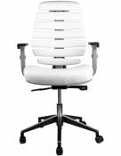 Kancelářské židle Node Kancelářská židle FISH BONES šedý plast, bílá koženka PU480329