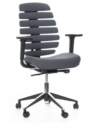 Kancelářská židle Node Kancelářská židle FISH BONES černý plast, tmavě šedá 26-60-5, 3D područky