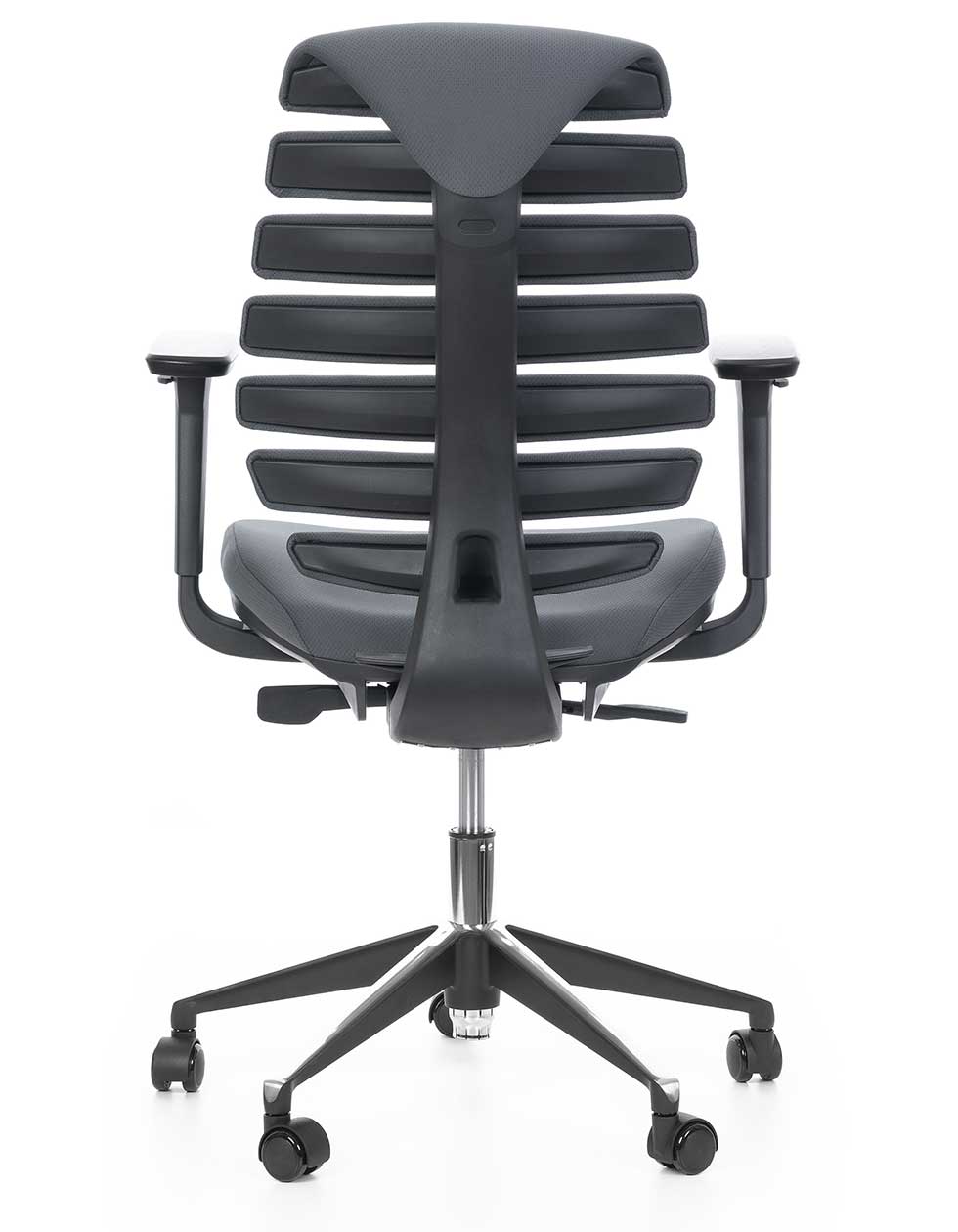 Kancelářská židle FISH BONES černý plast, tmavě šedá 26-60-5, 3D područky