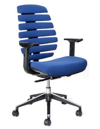 Kancelářská židle Node Kancelářská židle FISH BONES černý plast, modrá látka 26-67