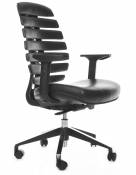 Kancelářské židle Node Kancelářská židle FISH BONES černý plast, černá koženka PU580165