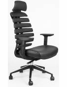 Kancelářské židle Node Kancelářská židle FISH BONES PDH černý plast, černá koženka PU580165